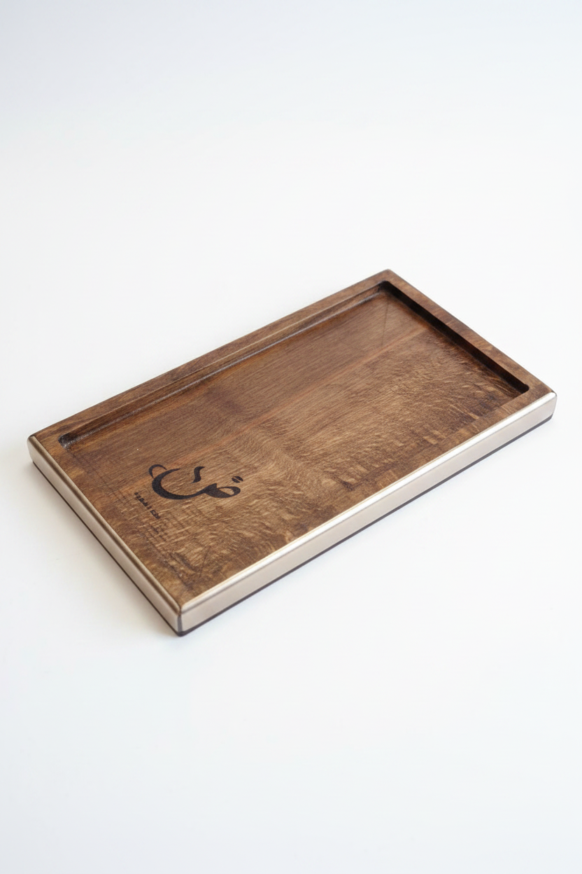 Arabic Calligraphy Wooden Tray - Clean Background