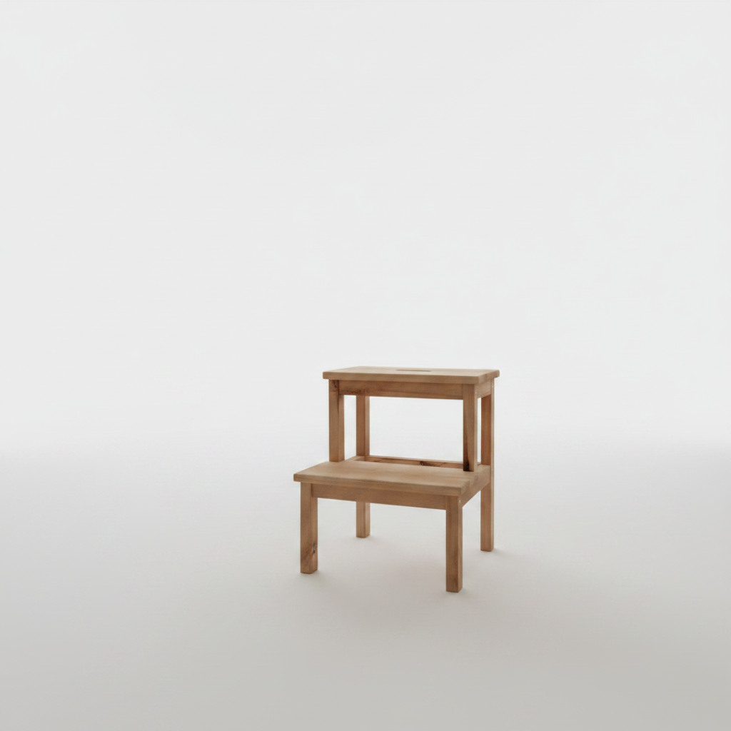 Kitchen step stool white background