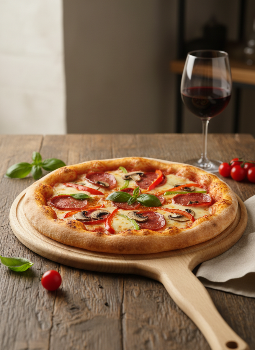 Pizza Tray size 25 with pizza