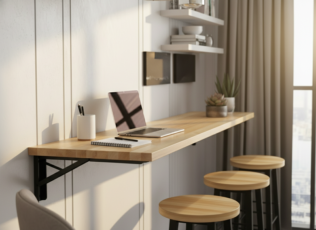 Shelfyy Folding Bar as workspace