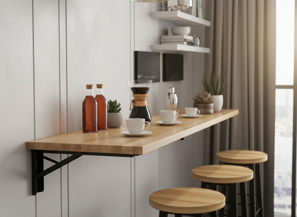 Shelfyy Folding Bar in styled space