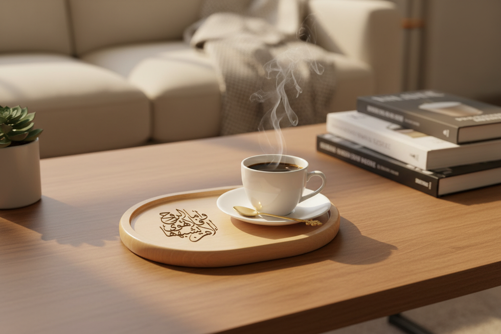 Tray on Living Room Table with Coffee Cup