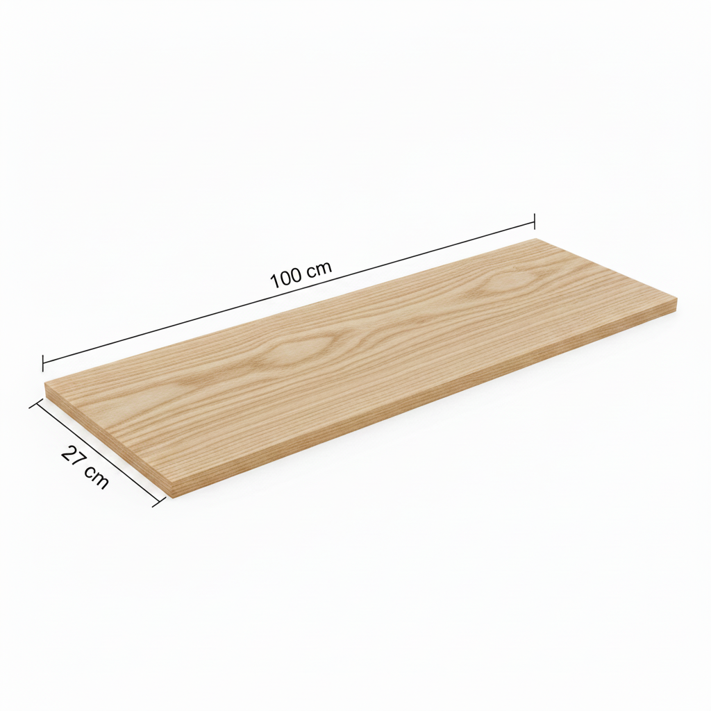 Wooden bar with 100cm and 27cm labels